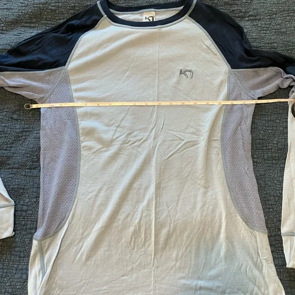 Kari Traa Alelam Long Sleeve Merino Wool Baselayer Shirt in Naval Size XL - Picture 3 of 5